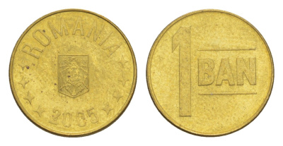 Румыния 1 бан 2005 KM 189 сталь плакированная латунью UNC 4644-1251