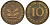 ФРГ 10 пфеннигов 1969 F J 383, KM 108 сталь плакированная латунью  PROOF  1099-4-31