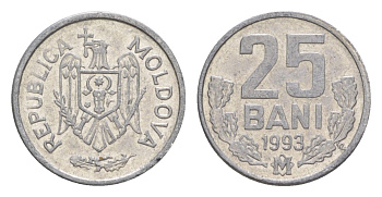 Молдавия (Молдова) 25 бань (бани) 1993 KM 3 алюминий 4632-761