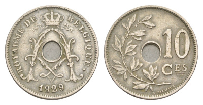 Бельгия 10 сантимов 1929 Belgique, Альберт I (1909-1934) KM 85 медно-никель 4169-721