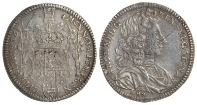 Шведская Померания 2/3 талера 1687 KM 319 серебро 00-817-27
