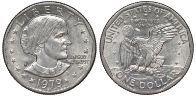 США 1 доллар 1979 S, Сьюзен Энтони KM 207 медь плакированная медно-никелем aUNC 00-00