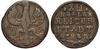 Ахен 12 геллеров 1794 KM 51, Menadier 303 медь 4681-1241