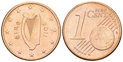 Ирландия 1 евроцент 2011 KM 32 сталь плакированная медью 4147-711