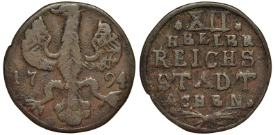 Ахен 12 геллеров 1794 KM 51, Menadier 303 медь 4681-1241