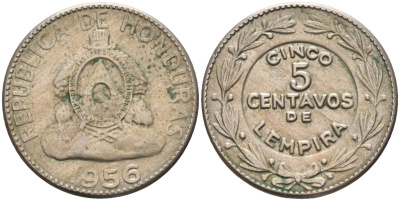 Гондурас 5 сентаво 1956 KM 72 медно-никель 4591-146