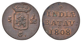 Нидерландская Восточная Индия, Голландия (Holland) 1 дуит 1808 KM 76 медь 4623-1141