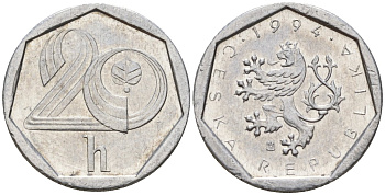 Словакия 20 геллеров 1994 b' KM 2.1 алюминий 4152-864