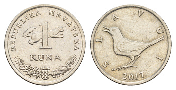Хорватия 1 куна 2017 KM 9.1 медь цинк никель 4379-713