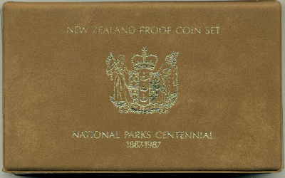 Новая Зеландия официальный набор из 7 монет 1987 в оригинальной пластиковой упаковке серебро PROOF 1-4-1-06