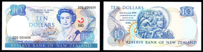 Новая Зеландия 10 долларов 1990 150-летие - Мирный договор Вайтанги (1840-1990) Pick 176 бумага UNC (пресс) 451-1210-3