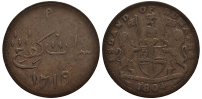 Нидерландская Восточная Индия 1 кепинг 1804 Суматра KM Tn1 медь 1524-1235