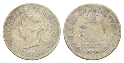 Цейлон 50 центов 1893 Виктория (1837-1901) KM 96 серебро 1516-1221
