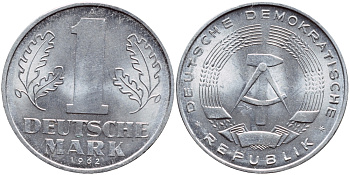 ГДР 1 МАРКА 1962 А KM 13 алюминий UNC 4391-654