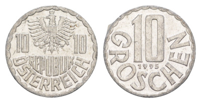 Австрия 10 грошей 1995 KM 2878 алюминий 4147-746
