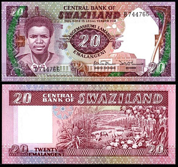 Свазиленд 20 эмалангени ND (1986) Pick 12 a бумага UNC (пресс) 7214-38-1-2