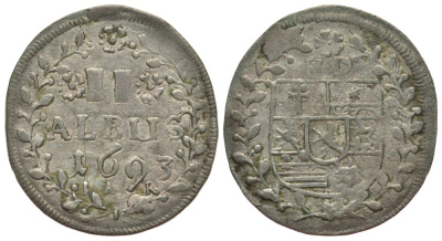 Гессен-Дармштадт 2 альбус 1693 IAR KM 82, Hoff. 3469 серебро 1522-724