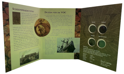 Нидерланды набор из 4 монет по 1 дуиту XVIII век Утрехт, Голландия, Зеландия, Западная Фризия, буклет медь 7-6-1-35