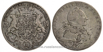 Бранденбург-Байрейт 1 талер 1766 ES, Фридрих Кристиан KM 252, Dav. 2042 серебро 00-000-00