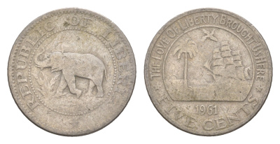 Либерия 5 центов 1961 KM 14 медно-никель 4659-444