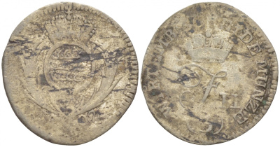 Вюртемберг 3 крейцера 1802 Фридрих (1797-1803) KM 477, AKS 13 серебро 3896-711