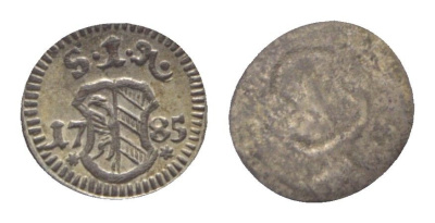 Нюрнберг 1 пфенниг 1785 KM 315 серебро UNC 1529-843