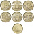 Венгрия лот из 6 монет по 5 форинтов 2021 75 лет форинту - FORINT KM NEW латунь UNC N2-48