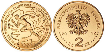 Польша 2 злотых 2012 MW, XXX летние Олимпийские игры в Лондоне в 2012 году KM 832 нордик UNC M86-19