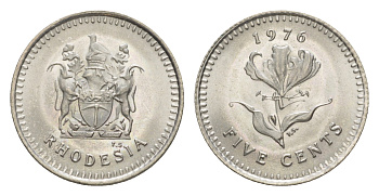 Родезия 5 центов 1976  KM 13 медно-никель  UNC  4640-914