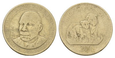 Танзания 200 шиллингов 2008 KM 34 медь цинк никель 56-1214