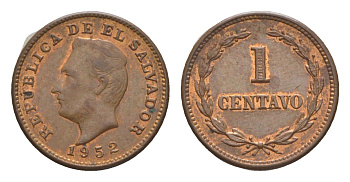 Сальвадор 1 сентаво 1952 KM 135.1 бронза 1522-445
