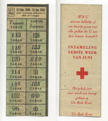 Нидерланды талоны на табак 1949-1950 бумага 6317-33-2-2