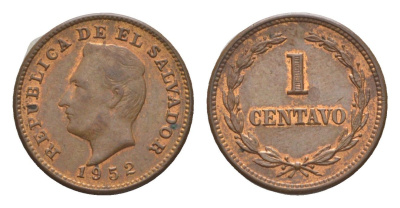Сальвадор 1 сентаво 1952 KM 135.1 бронза 1522-445