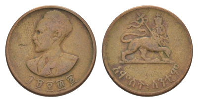 Эфиопия 5 сантимов 1944 EE 1936, Хайле Селассие I (1941-1974) KM 33 медь 4189-952