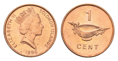 Соломоновы Острова 1 цент 1996 KM 24 сталь плакированная бронзой UNC 4627-864