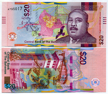 Багамские острова 20 долларов 2018 сэр Майло Боутон Батлер, порт Нассау Pick 80 бумага UNC (пресс) 451-440-2