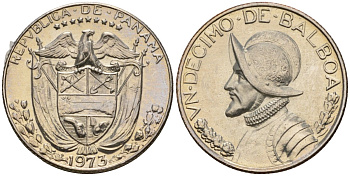 Панама 1/10 бальбоа 1973 KM 10 медь плакированная медно-никелем PROOF 3711-2134