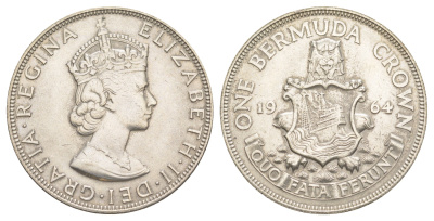 Бермудские острова (Бермуды) 1 крона 1964 KM 14 серебро 3711-115