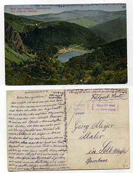 ФРАНЦИЯ ОТКРЫТКА 1915 ВИД НА ГОРУ ОНЕК, ПИСЬМО бумага 2193-12