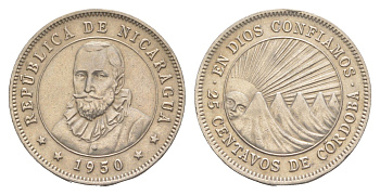 Никарагуа 25 сентаво 1950 KM 18.1 медно-никель 4641-241