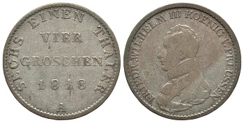 ПРУССИЯ 4 ГРОША 1818 A KM 394 серебро 1522-1014