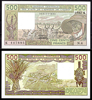 Западная Африка, Сенегал 500 франков 1984 Pick 706 Kd бумага UNC (пресс) 7214-20-1-2