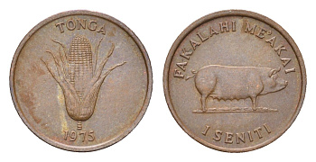 Тонга 1 сенити 1975 KM 42 бронза 4669-727
