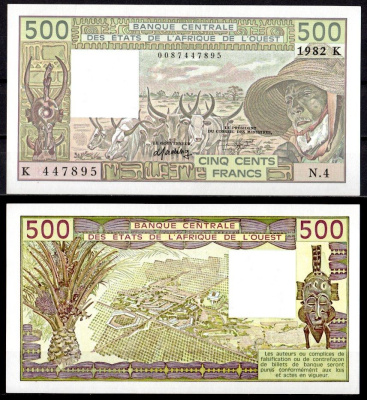 Западная Африка, Сенегал 500 франков 1984 Pick 706 Kd бумага UNC (пресс) 7214-20-1-2