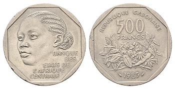 Габон 500 франков 1985 год-тип KM 14 медно-никель 4127-1911