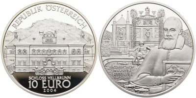 Австрия 10 евро 2004 Замок Хельбрунн, Маркус Ситтикус KM 3111 серебро PROOF 02-070-46