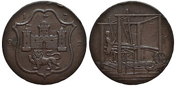Великобритания 1/2 пенни 1792 Норидж – Норвич, ткацкий станок Dalton & Hamer 38 медь 1523-931