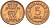 Дания 5 эре 1966 C; S, Фредерик IX (1947-1972) KM 848.1 бронза  4177-156