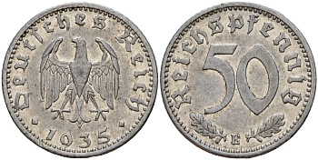 Германия 50 рейхспфеннигов 1935 E KM 87, J. 368 алюминий 4161-246