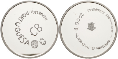 Португалия 8 евро 2006 принц Генрих Мореплаватель KM 776a серебро PROOF 11-171-42